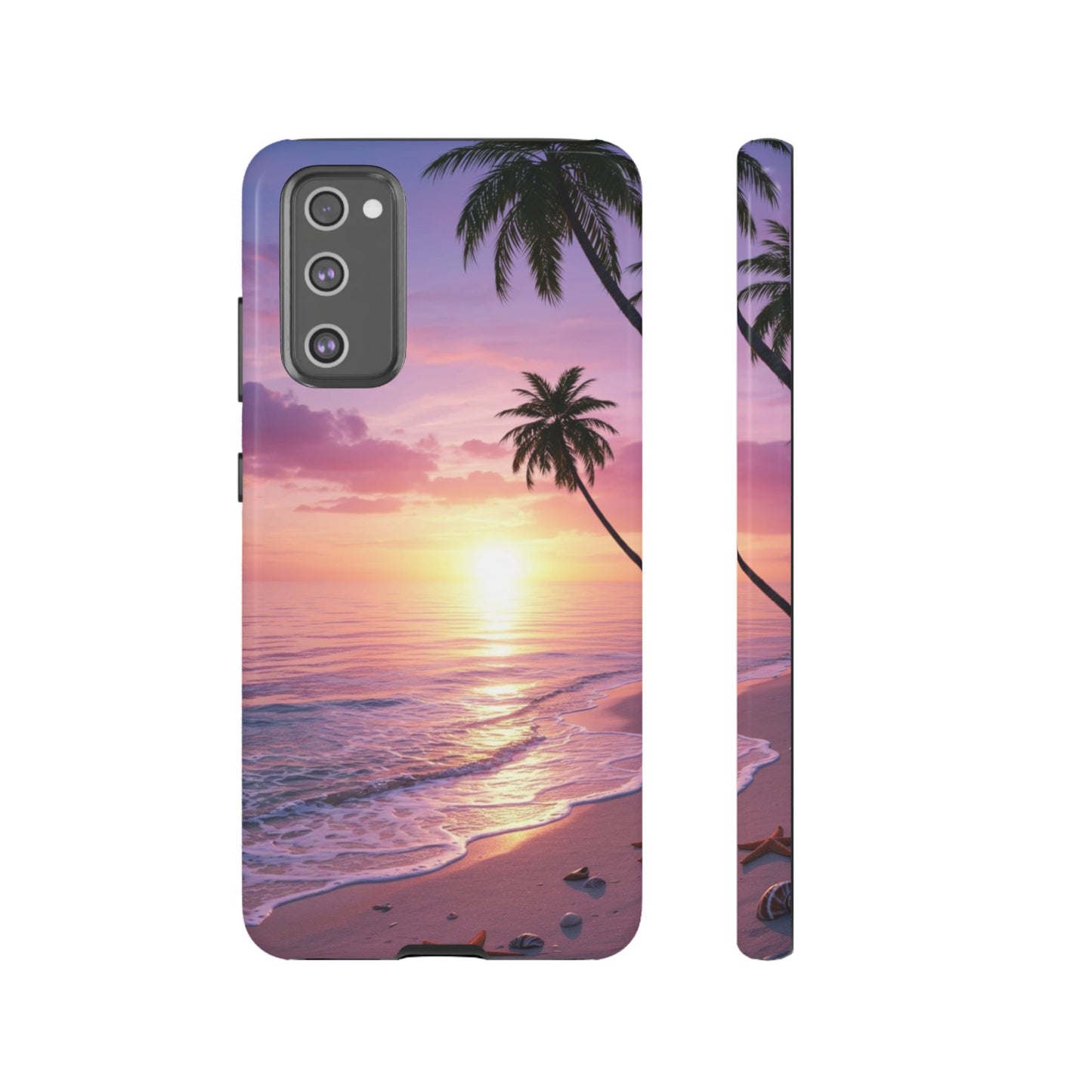 Pink Sunrise over the Ocean - Tough Phone Case - iPhone or Samsung Phones