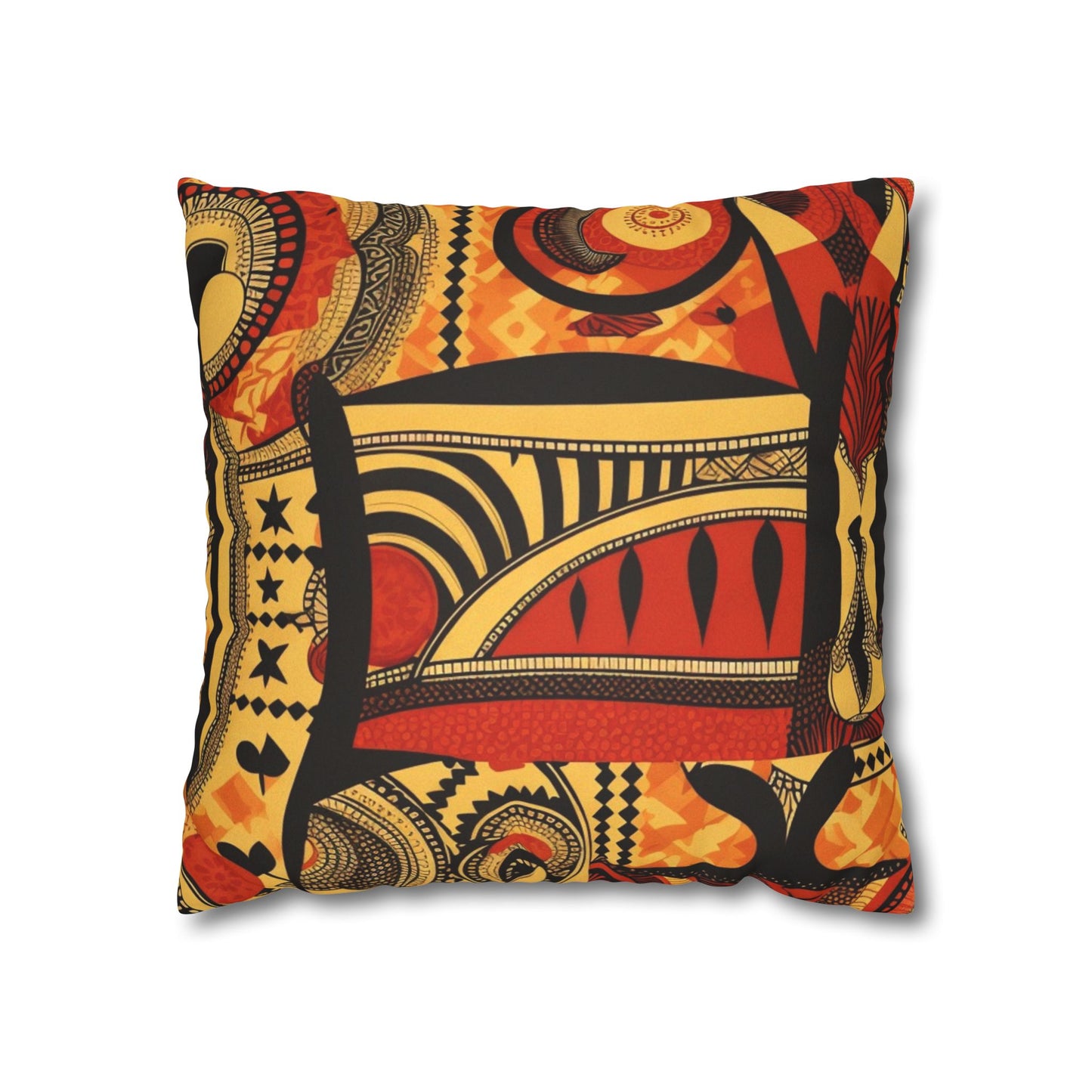 Decorative Abstract African Design Faux Suede Pillowcase