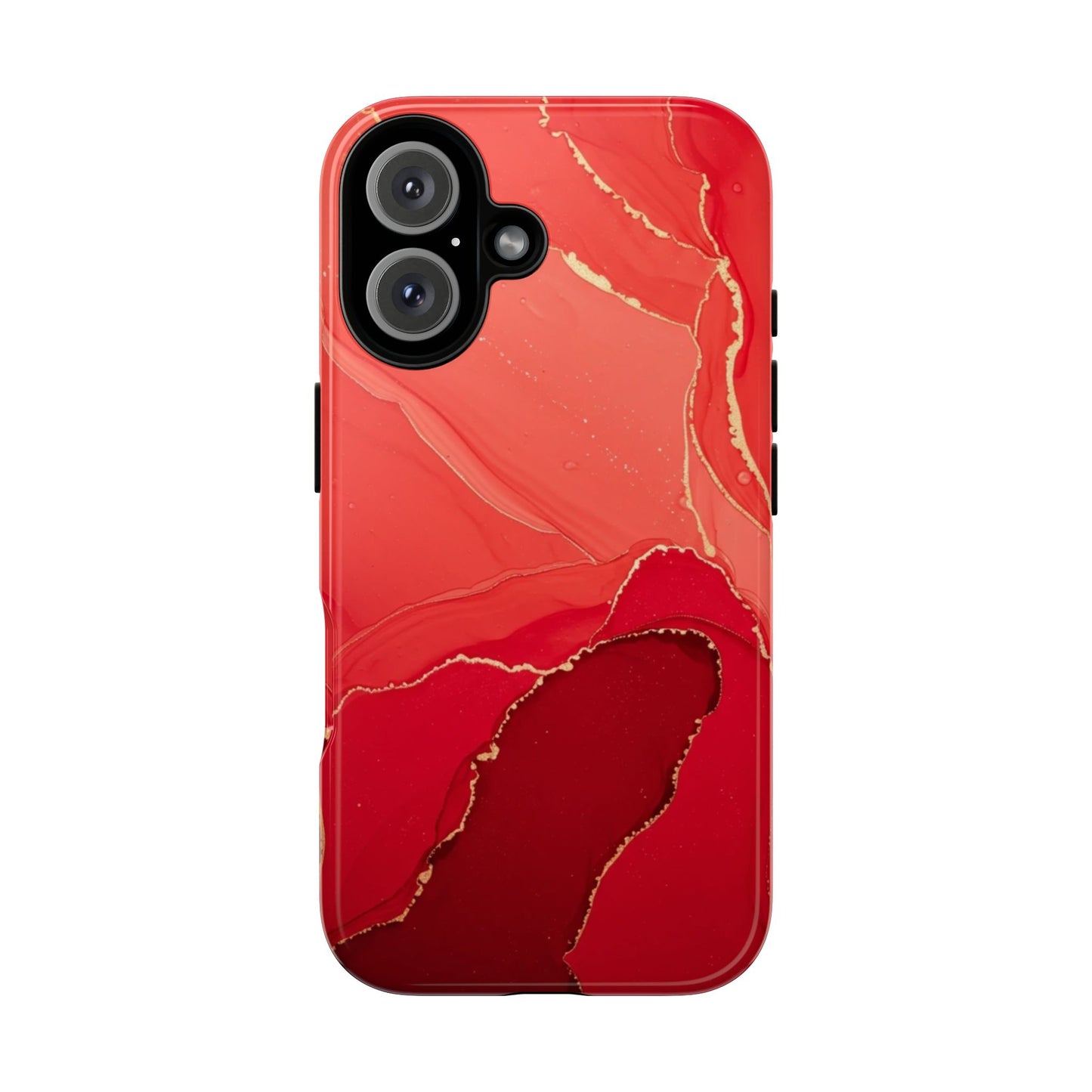 Red & Gold Marble Design - Tough Phone Case - iPhone or Samsung Phones