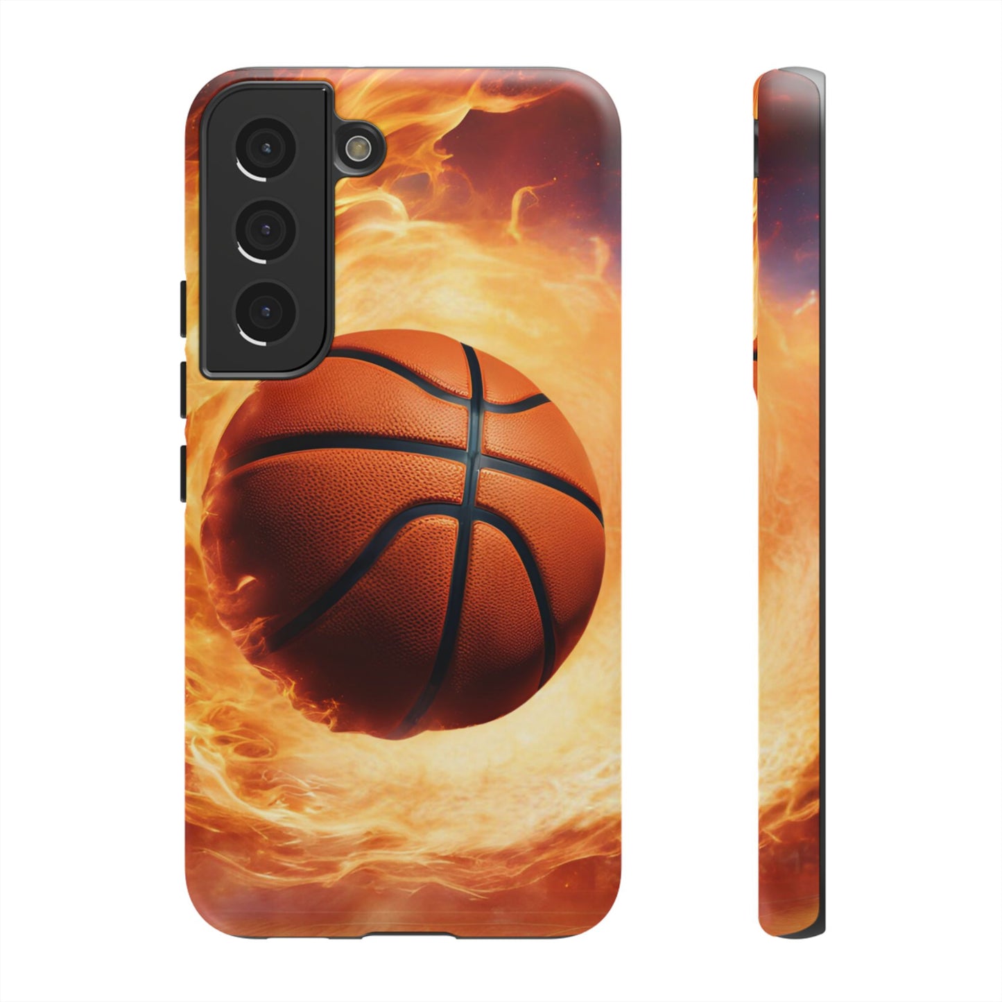 Basketball on Fire - Tough Phone Case for iPhone, Samsung, and Google Pixel for Ultimate Protection