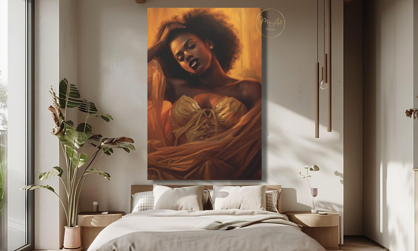Golden Seduction – Black Woman Wall Art / Canvas Print