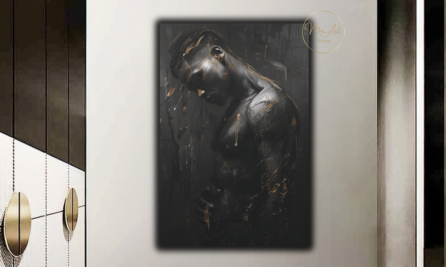 Sexy & Sensual Black Man - Canvas Wall Art