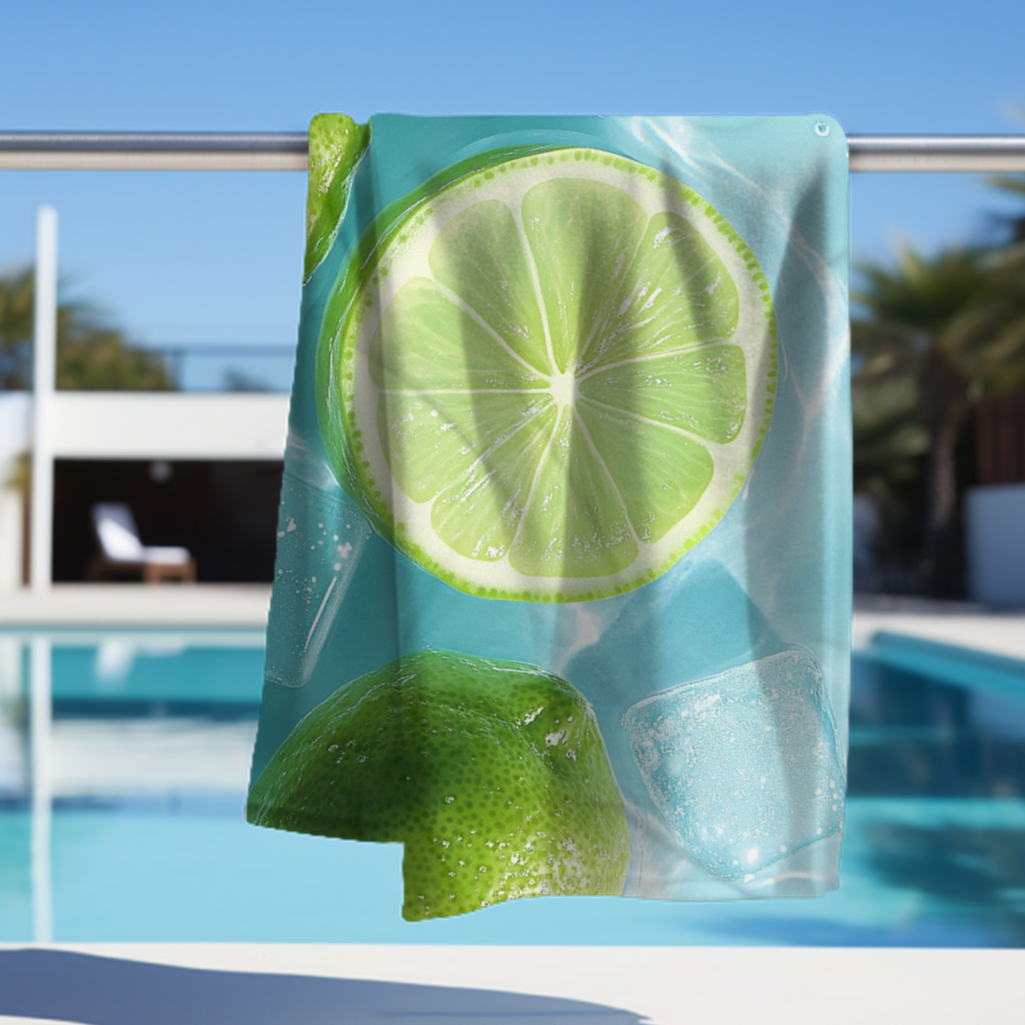 Limes, Ice and Water -  Beach Towel