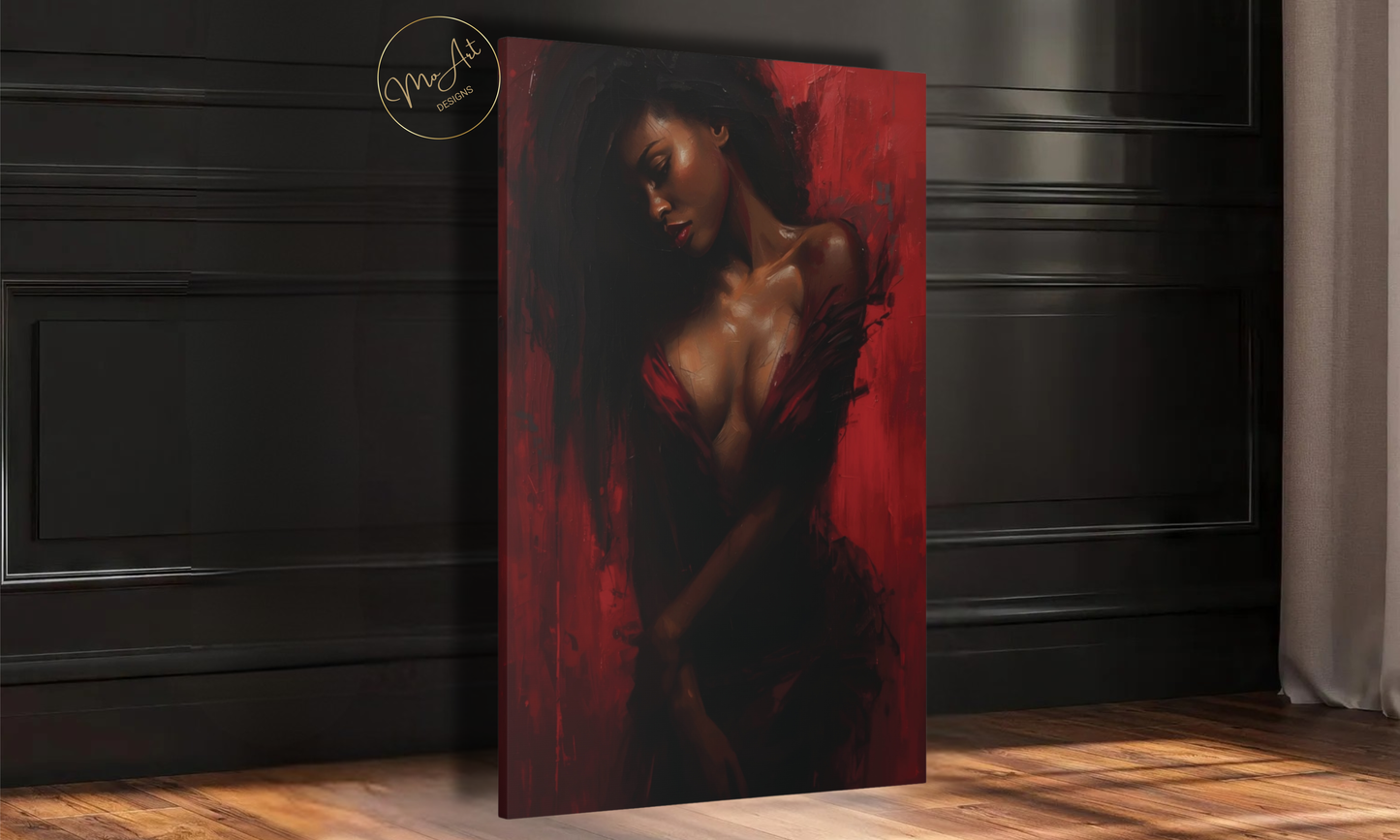 Crimson Seduction – Abstract Canvas Wall Art