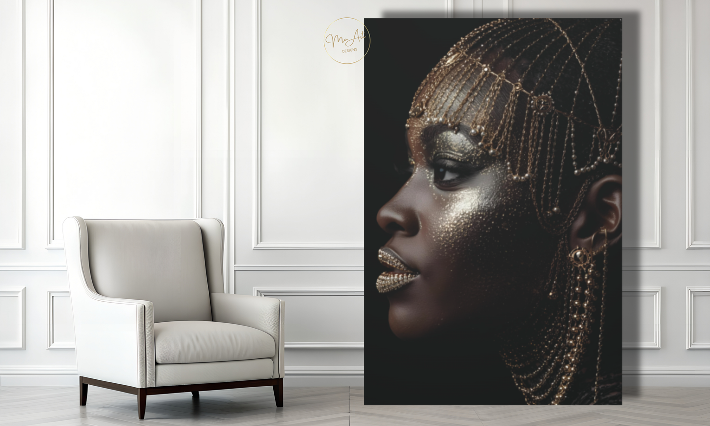 Tribal Gold Canvas Wall Art - Canvas Wall Art