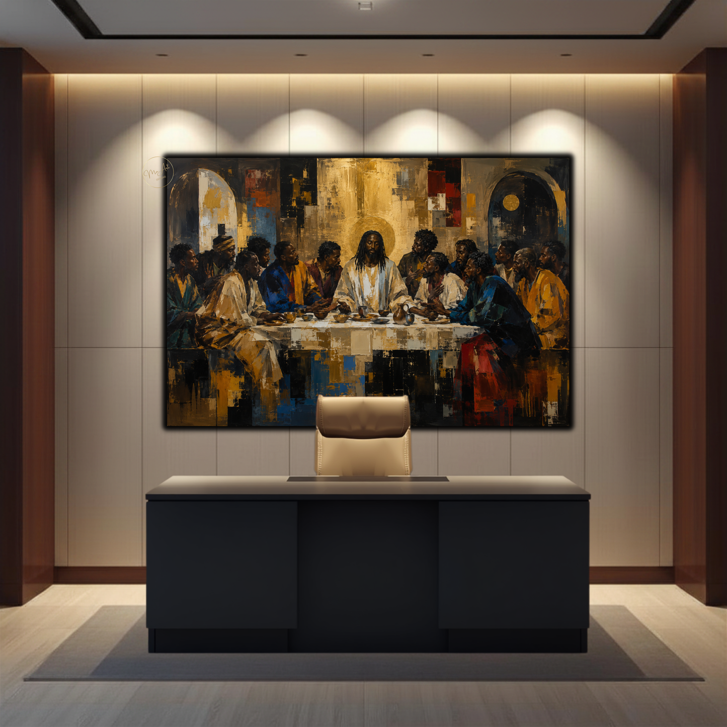 Black Jesus Wall Art - The Last Supper | Abstract Canvas Print