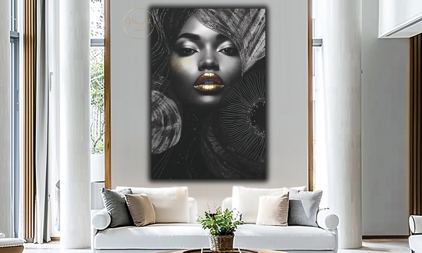Black Opulence – Glamorous Black Woman Wall Art / Canvas Print
