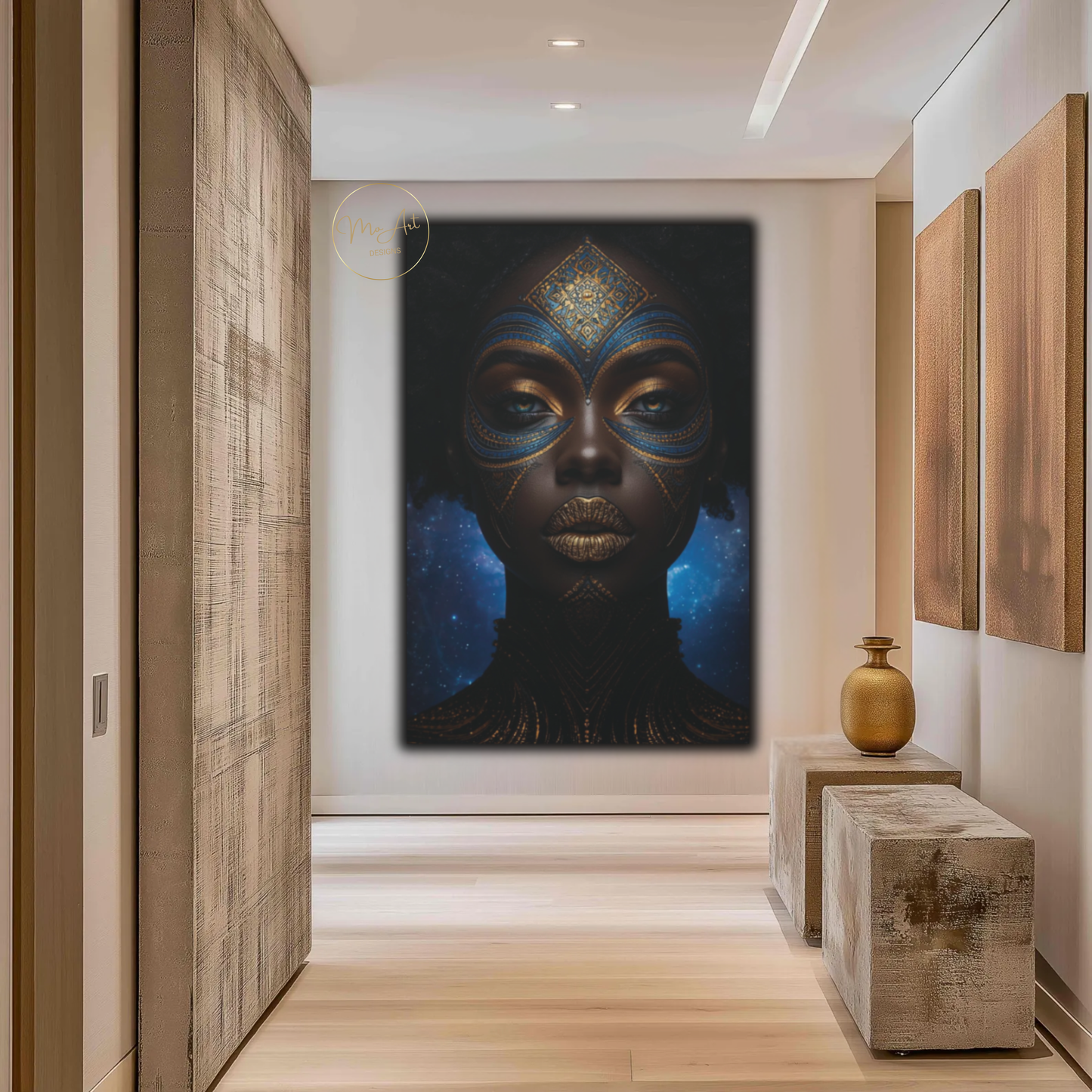 Black Woman Wall Art - Celestial Queen / Canvas Print