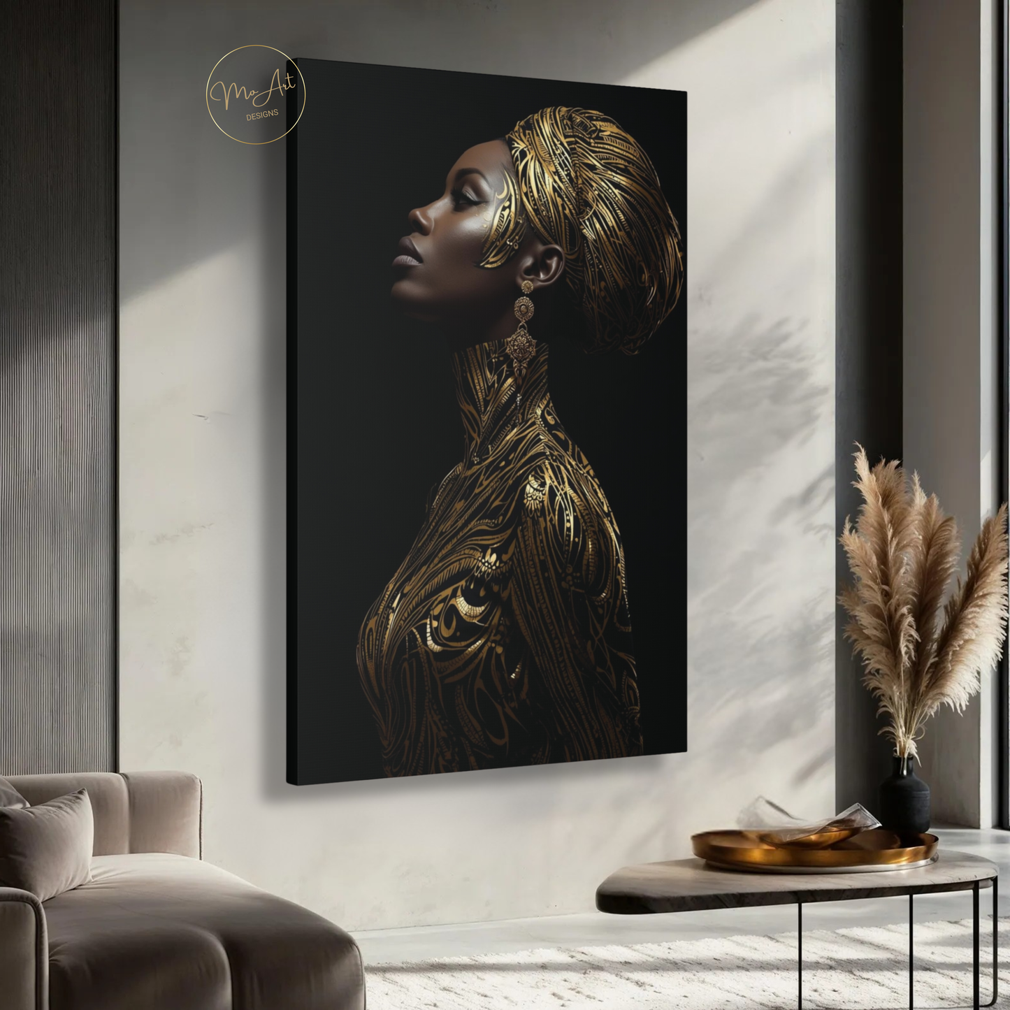 Black & Gold Woman Wall Art – Gilded Grace (Digital Download)