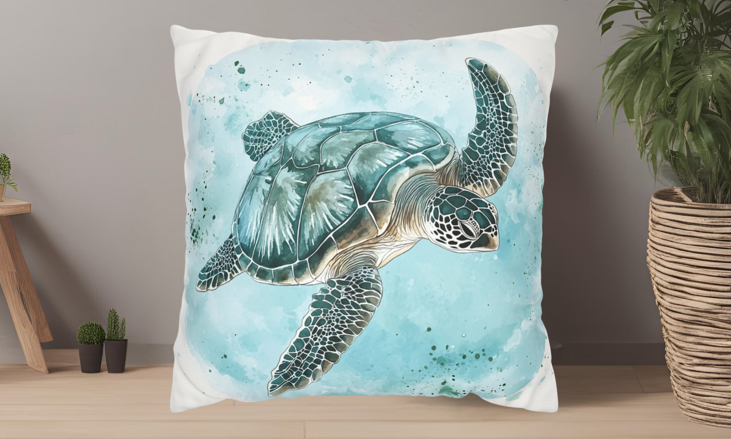 Sea Turtle Faux Suede Pillowcase