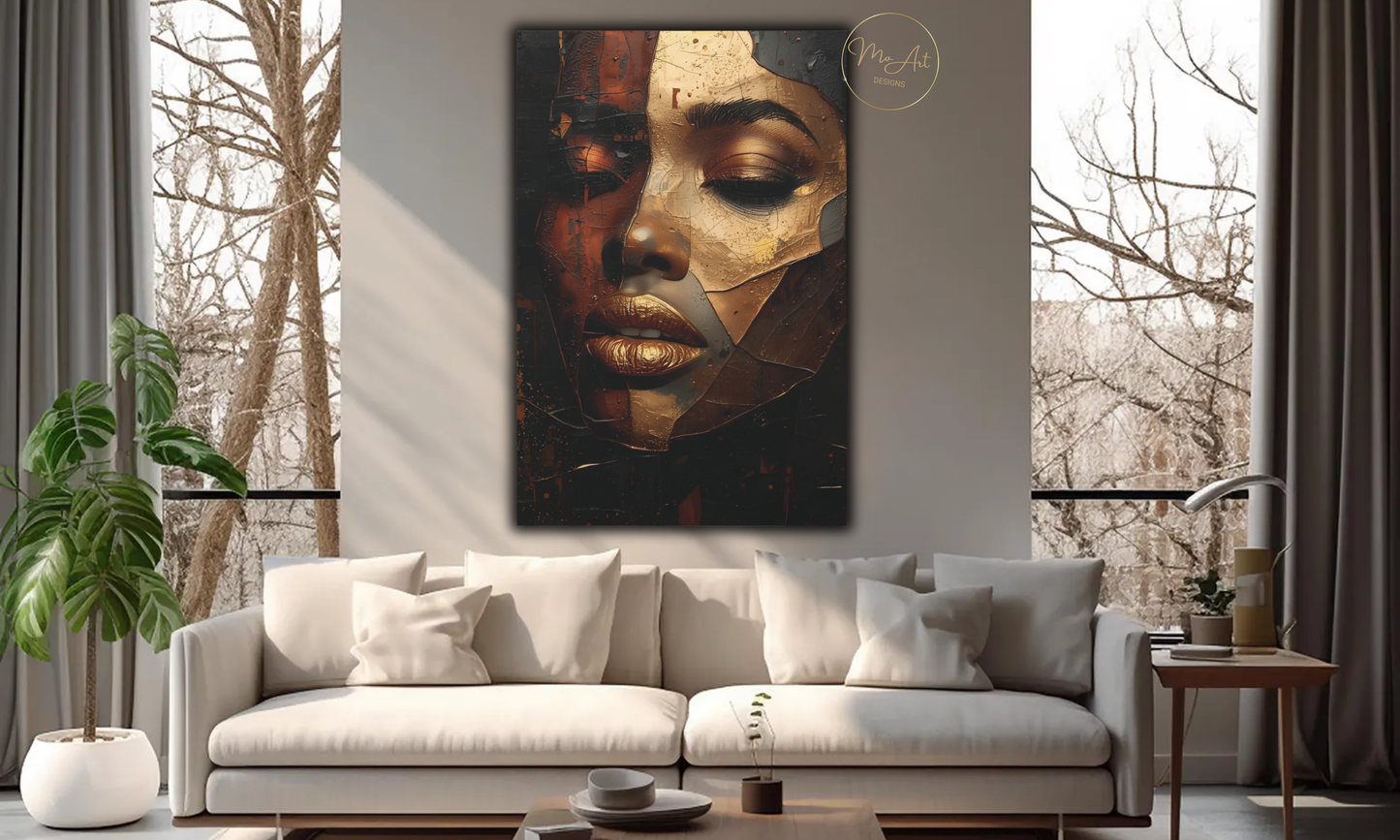 Golden Fragments – Abstract Canvas Wall Art
