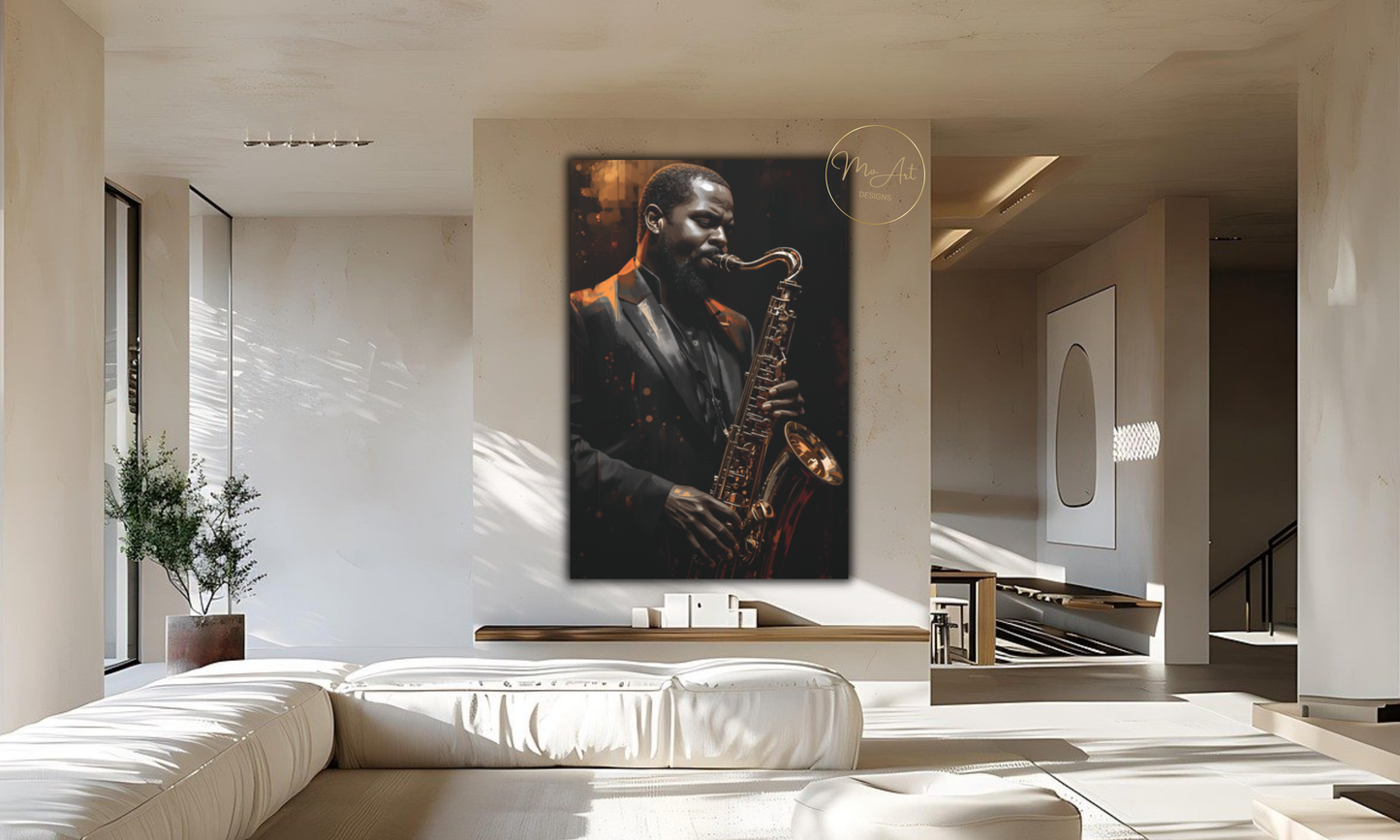 Echoes of Midnight Jazz - Canvas Wall Art