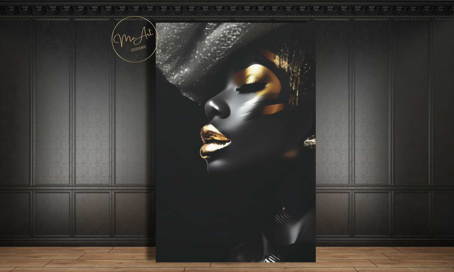 Elegant Black Queen - Luxury Canvas Wall Art