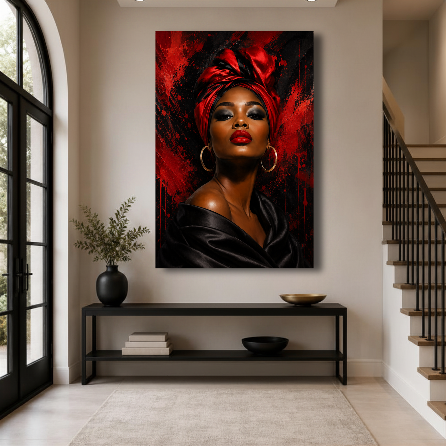 Black Woman Wall Art - Black Girl Magic Abstract Canvas Print