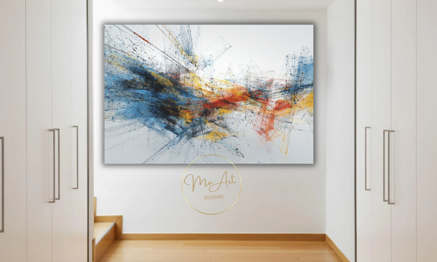 Abstract Multicolor Line Canvas Wall Art