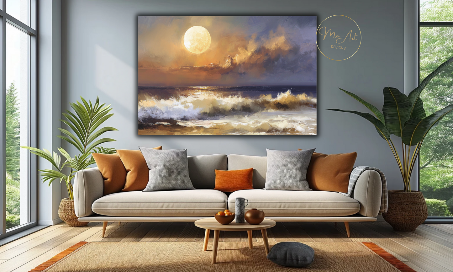 Moonlit Tides Canvas Wall Art