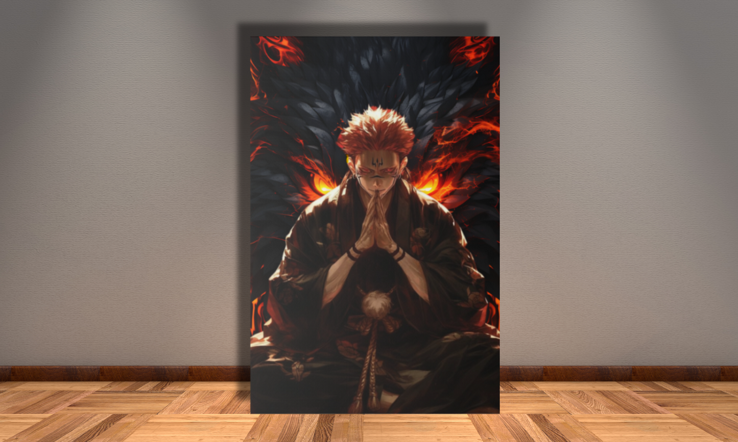 Anime Character with Wolf Spirit - Canvas Wall Art