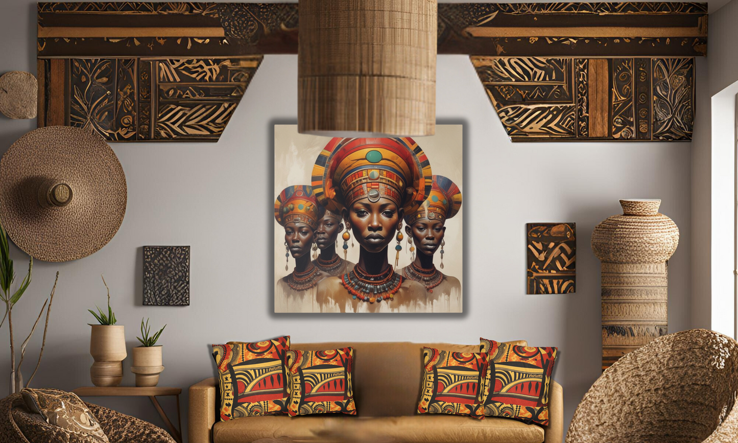 Beautiful African Tribal Women - Canvas Wall Art