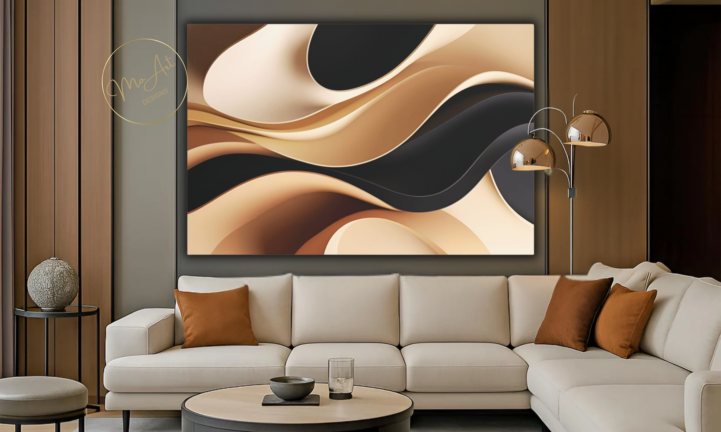 Neutral Abstract Canvas Wall Art