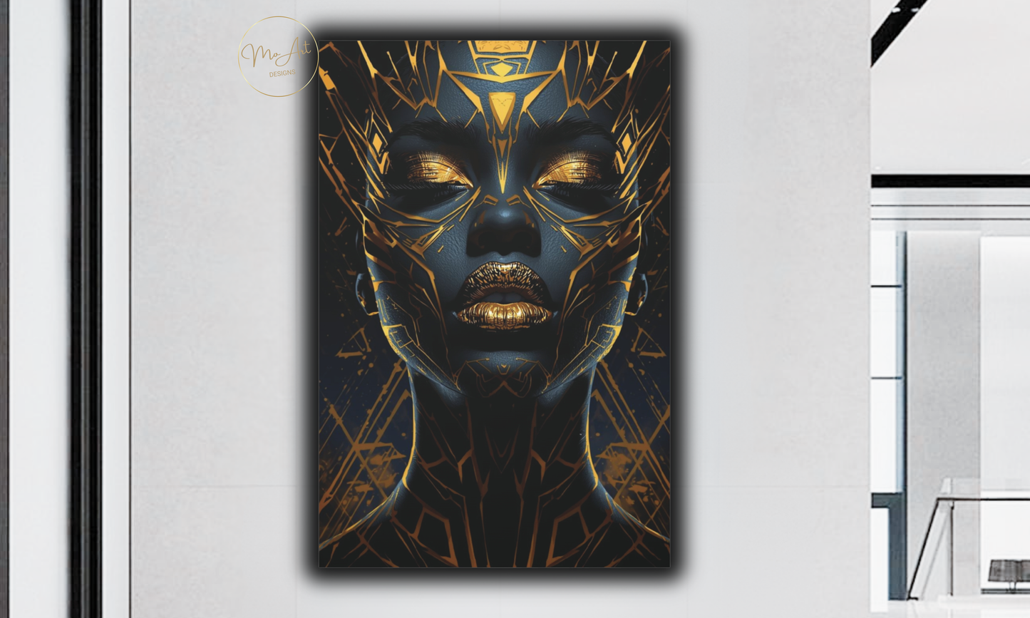 Black & Gold Woman Wall Art – Divine Authority / Canvas Print