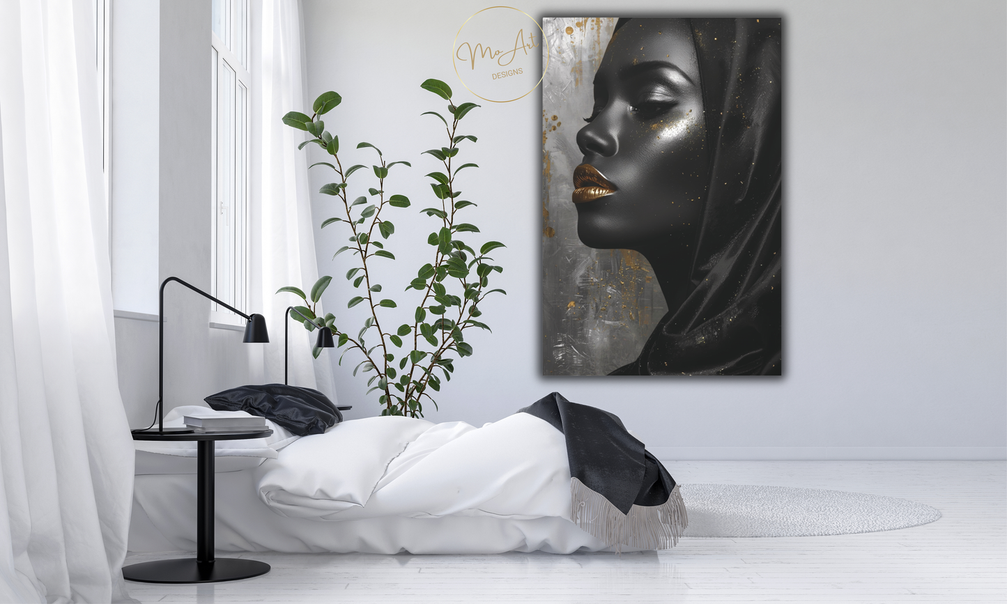 Golden Shadows of Elegance – Canvas Wall Art