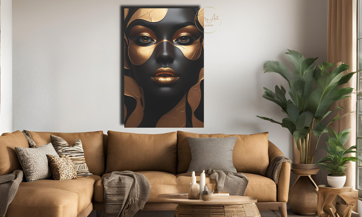 Abstract Woman in Black and Gold  (Digital Download)