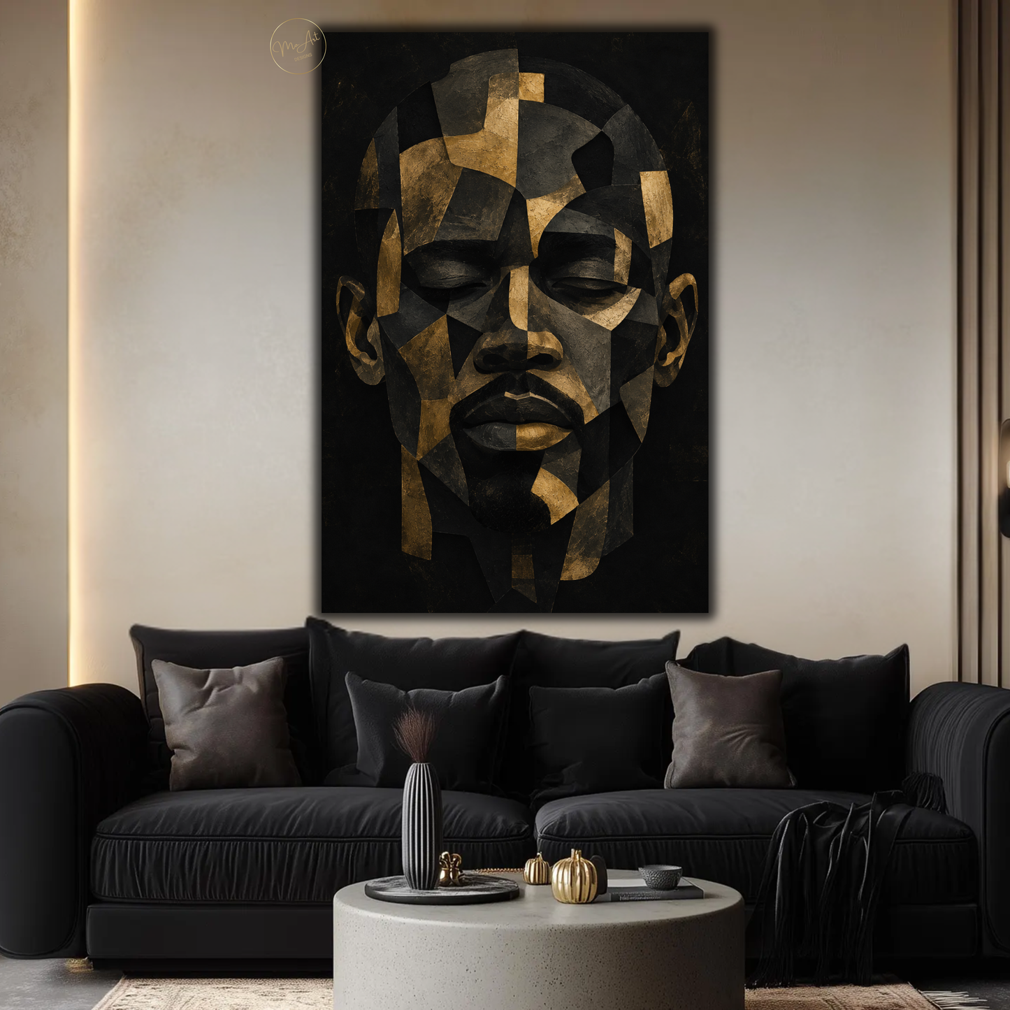 Black Man Wall Art – Pieces of a Man Abstract Afrocentric Canvas Print