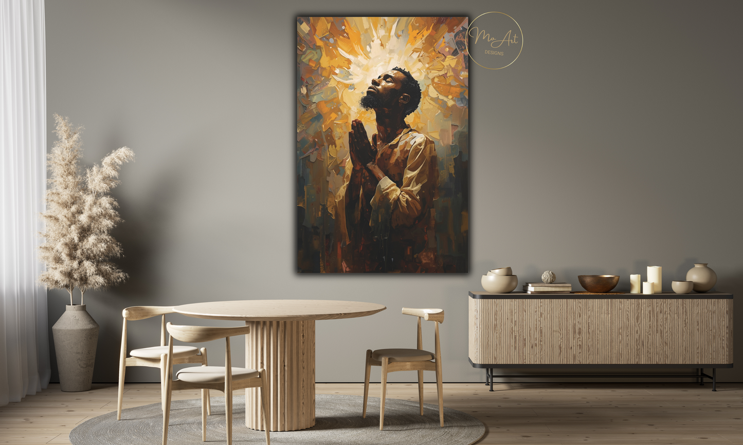 Divine Light of Prayer Canvas Wall Art