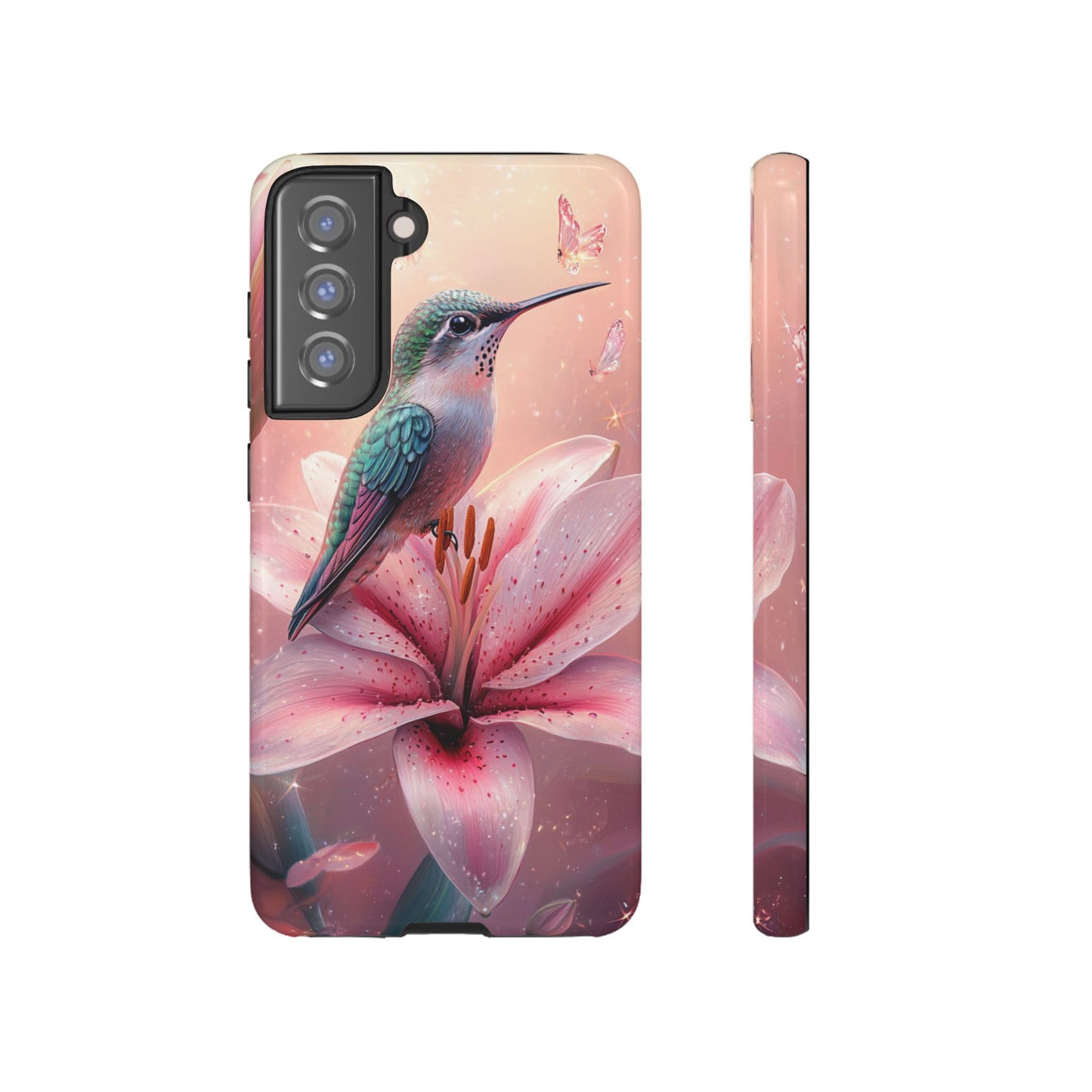 Hummingbird on Pink Lily Phone Case - Tough Case, iPhone Case, Samsung Phone Case