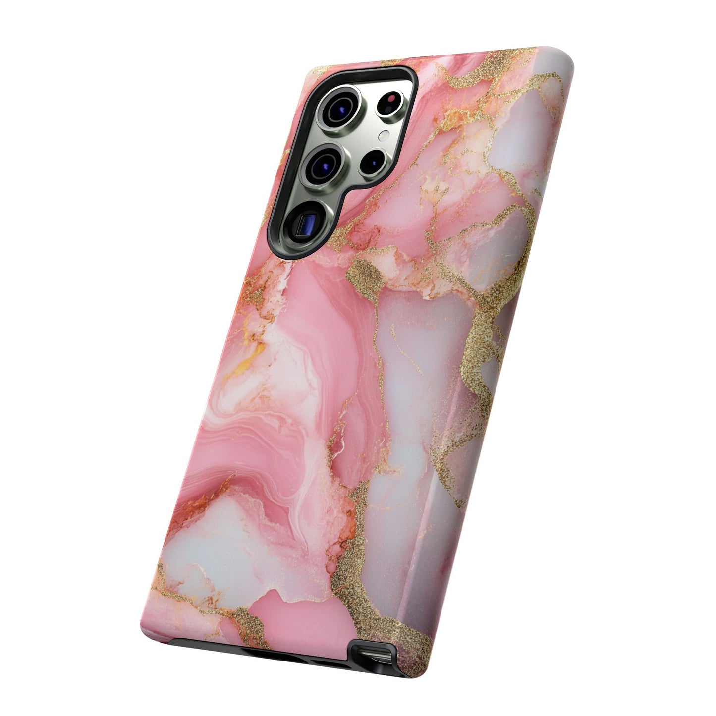 Pink and Gold Marbled Tough Phone Case, iPhone Case, Samsung Case