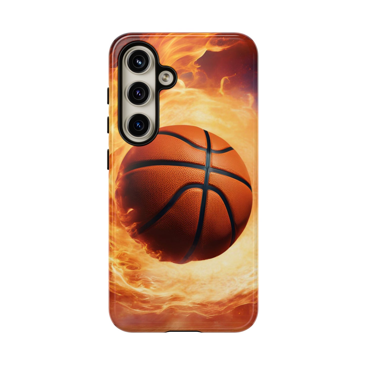 Basketball on Fire - Tough Phone Case for iPhone, Samsung, and Google Pixel for Ultimate Protection