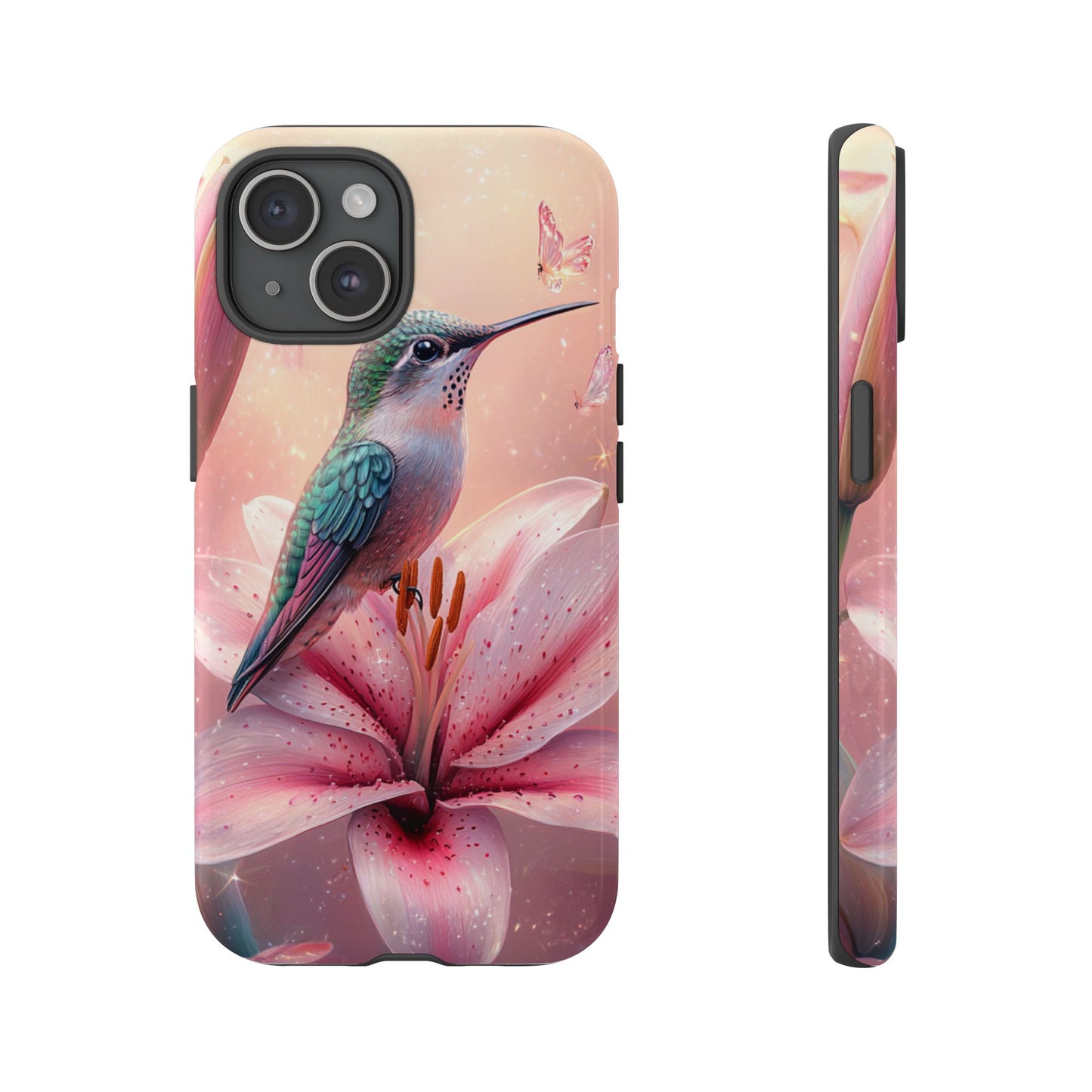 Hummingbird on Pink Lily Phone Case - Tough Case, iPhone Case, Samsung Phone Case