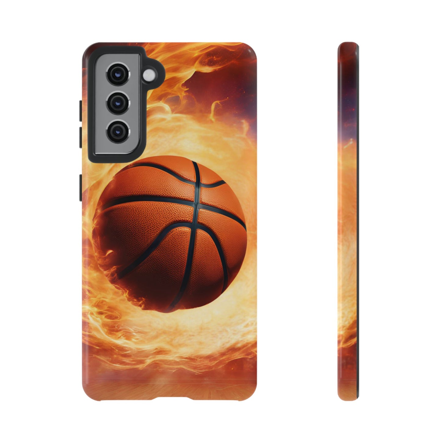 Basketball on Fire - Tough Phone Case for iPhone, Samsung, and Google Pixel for Ultimate Protection