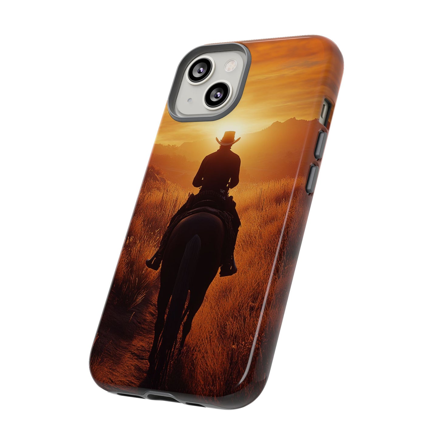 Chasing the Horizon: A Cowboy's Journey into the Sunset -  Phone Case - Tough Case, iPhone Case, Samsung Case, Google Pixel Case