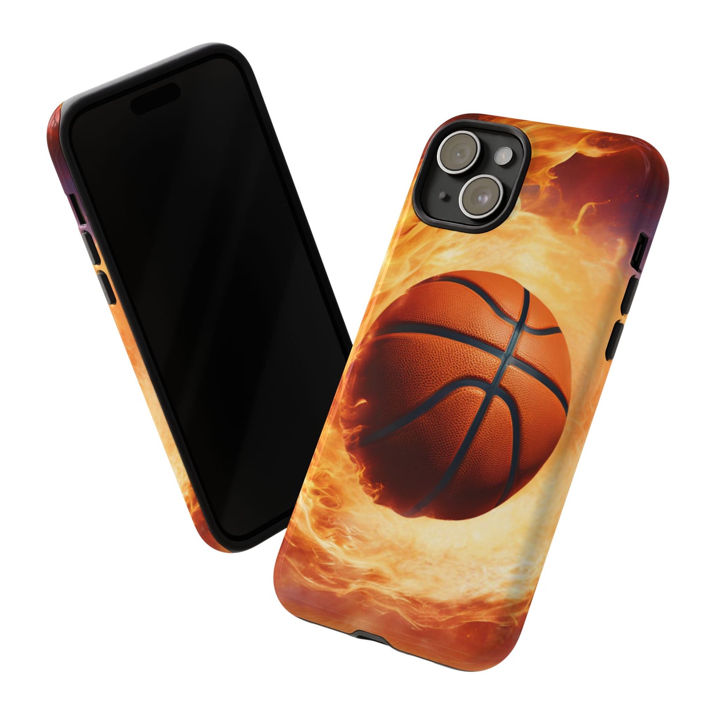 Basketball on Fire - Tough Phone Case for iPhone, Samsung, and Google Pixel for Ultimate Protection