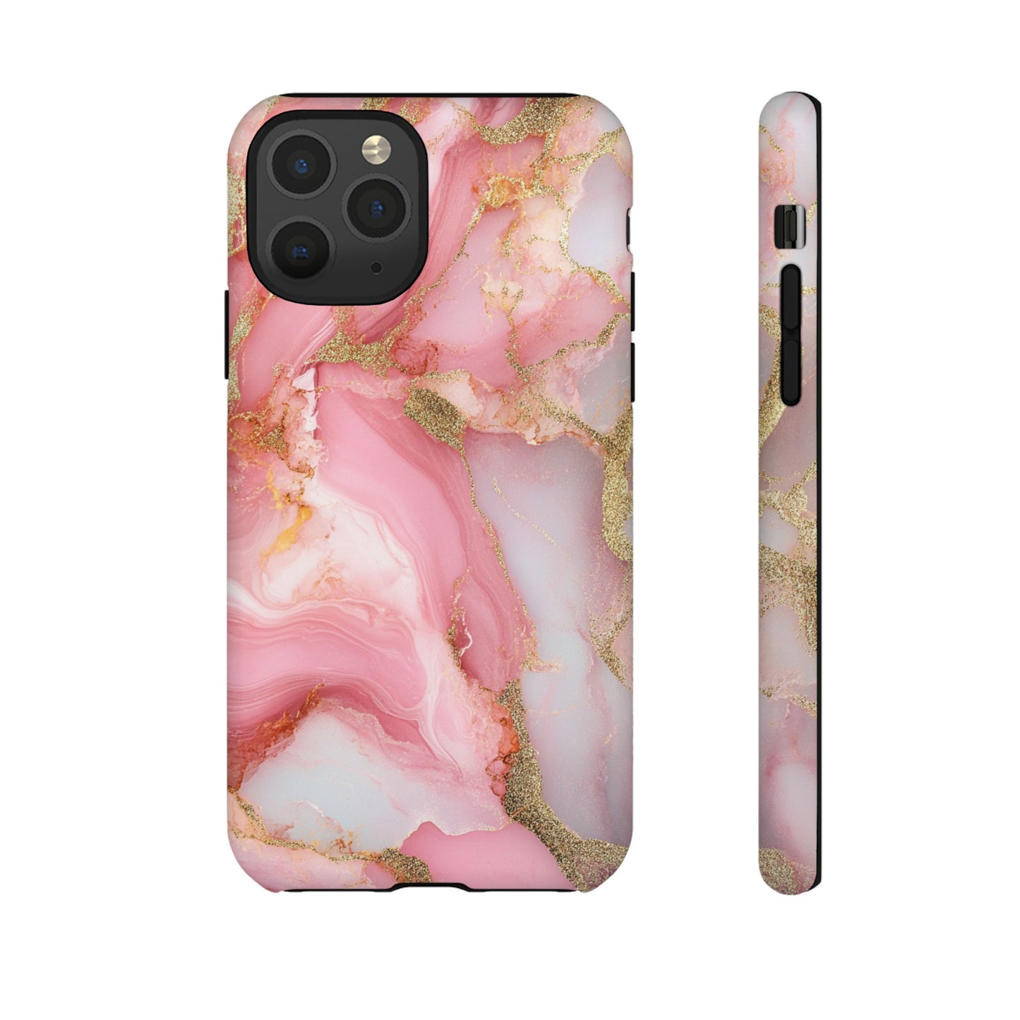 Pink and Gold Marbled Tough Phone Case, iPhone Case, Samsung Case