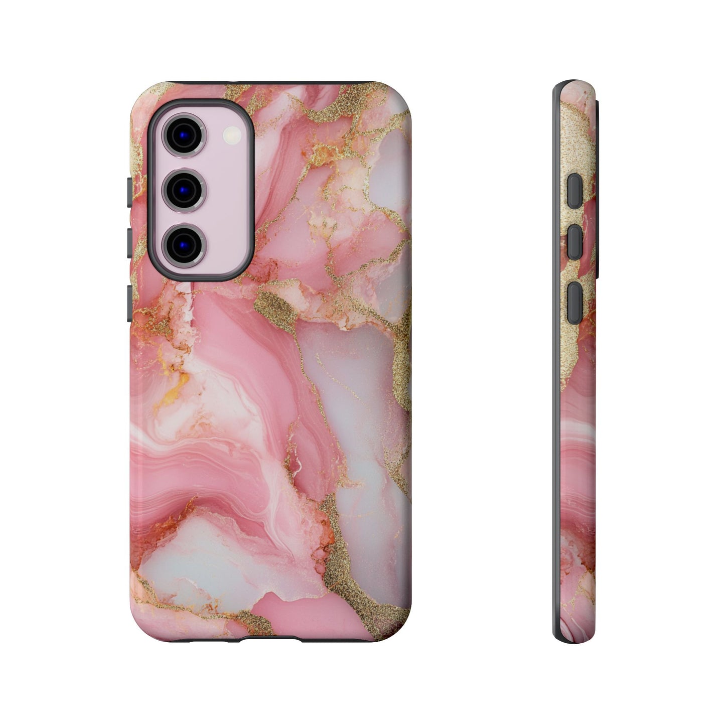 Pink and Gold Marbled Tough Phone Case, iPhone Case, Samsung Case