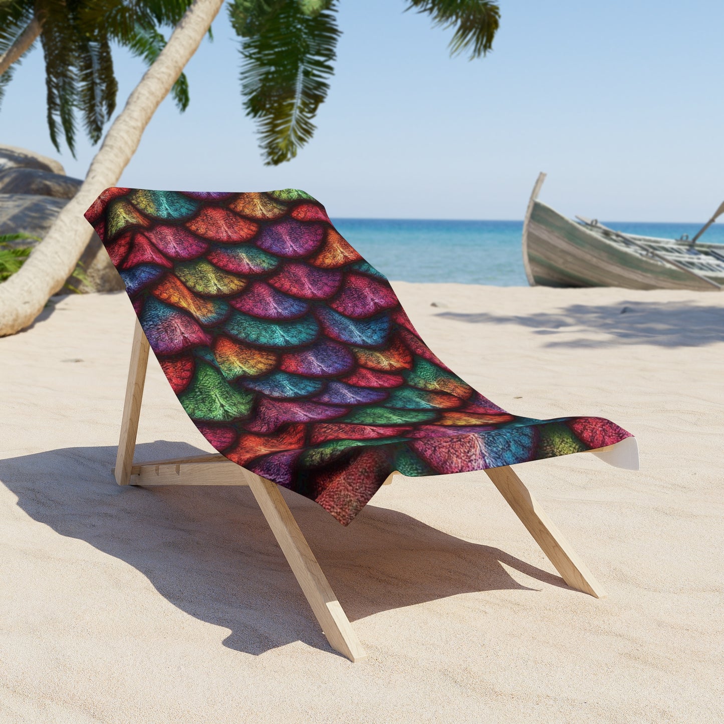 Colorful Mermaid Tail Beach Towel