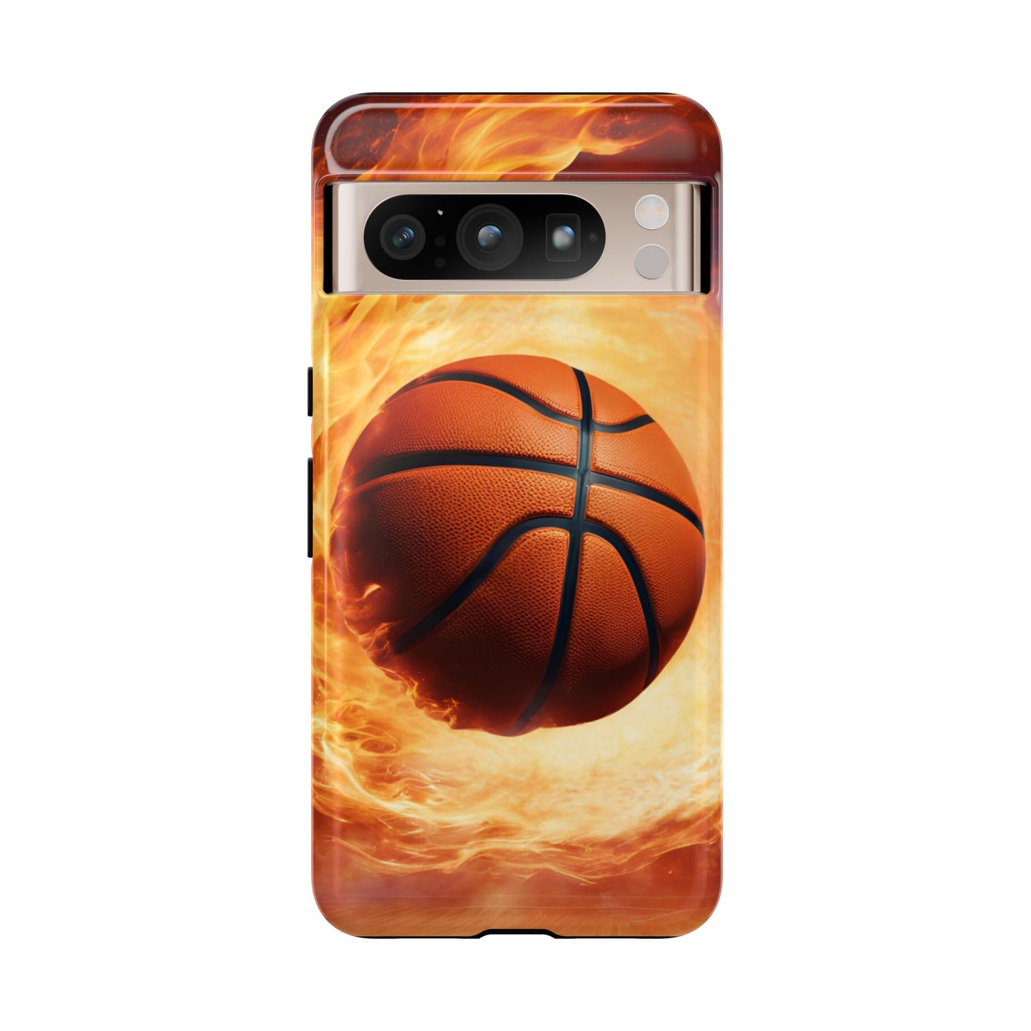 Basketball on Fire - Tough Phone Case for iPhone, Samsung, and Google Pixel for Ultimate Protection