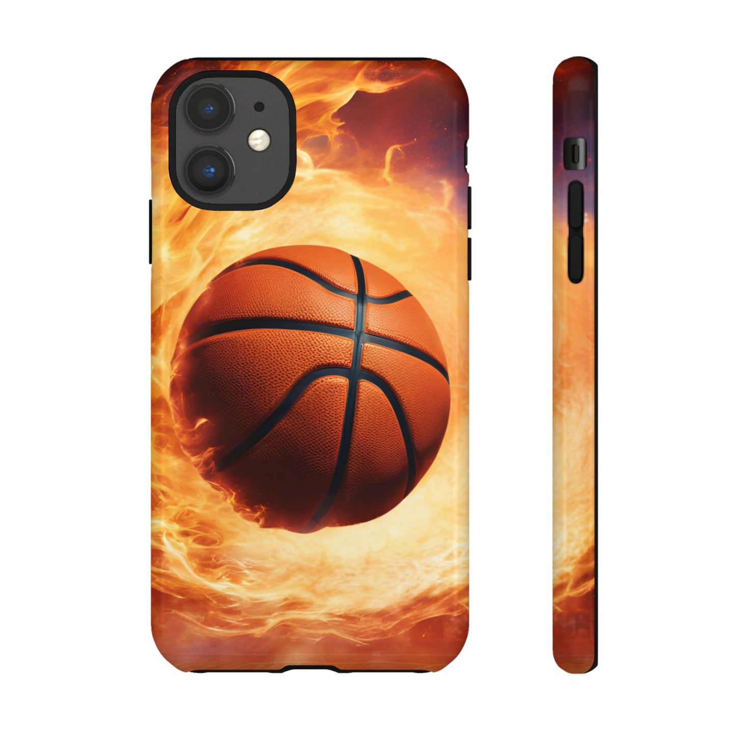 Basketball on Fire - Tough Phone Case for iPhone, Samsung, and Google Pixel for Ultimate Protection