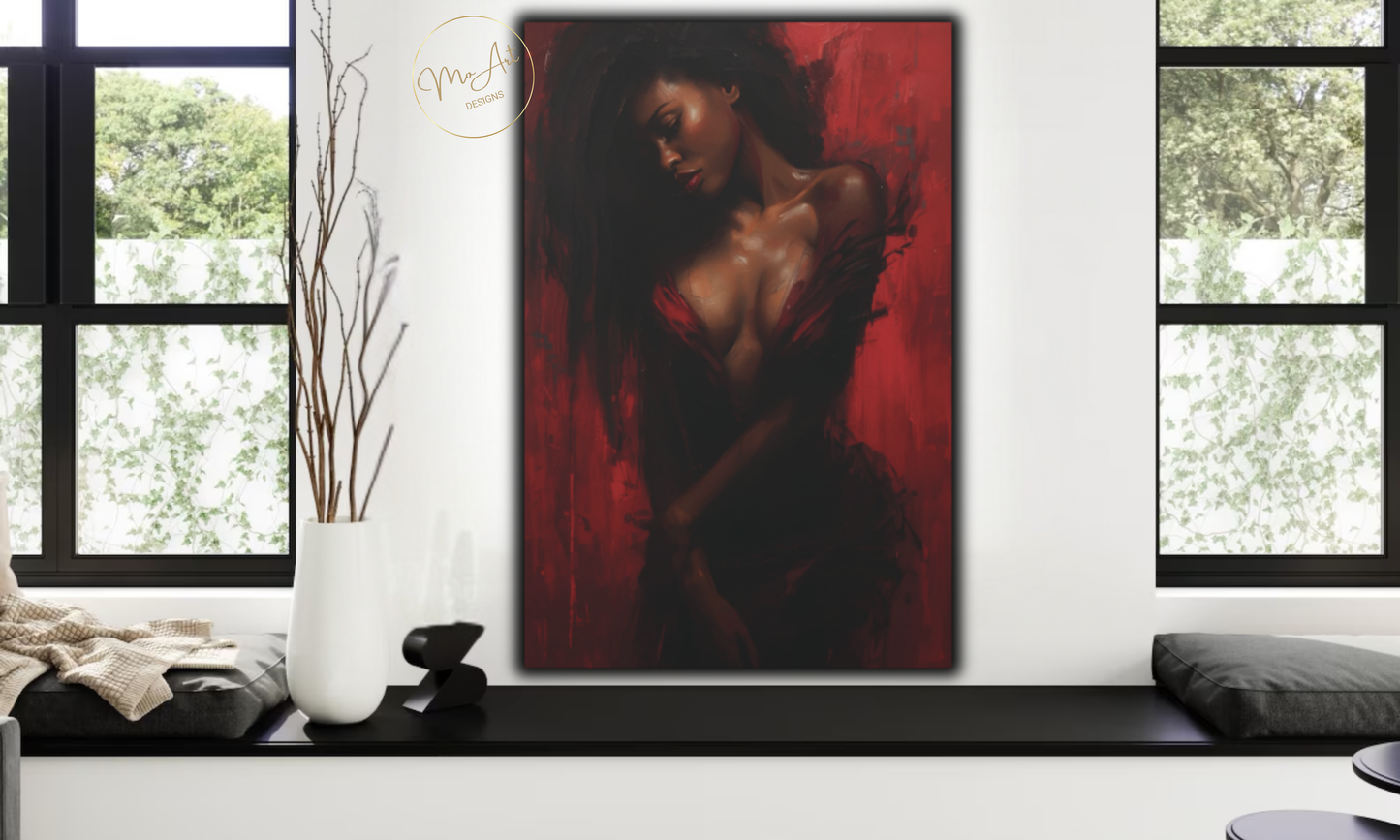 Crimson Seduction – Abstract Canvas Wall Art