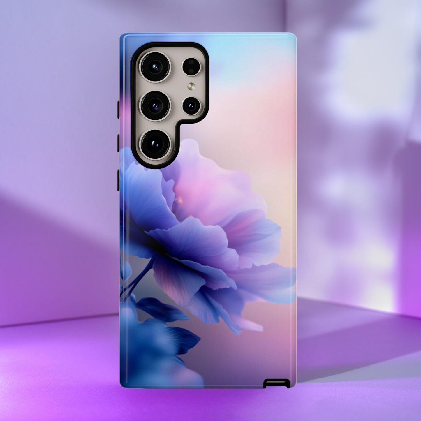 Purple Flower with Sunset - Tough Phone Case