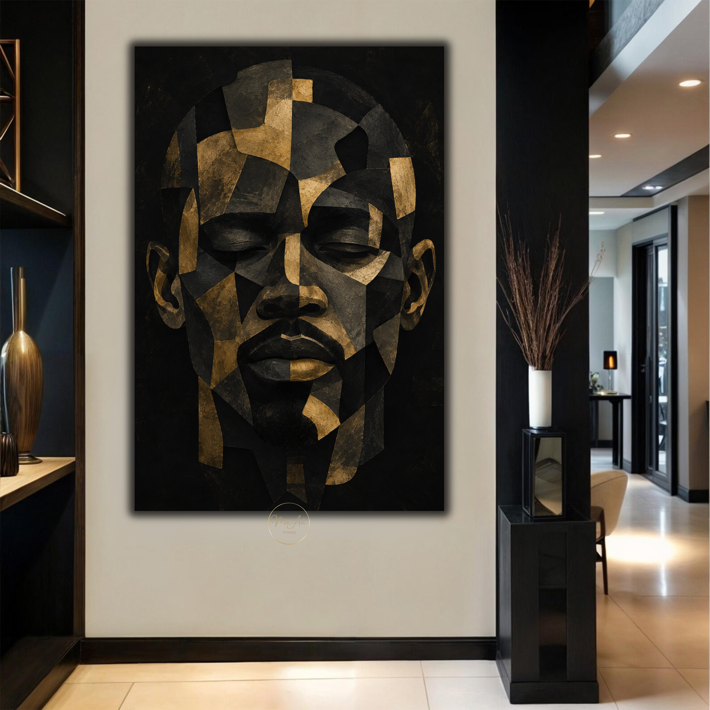 Black Man Wall Art – Pieces of a Man Abstract Afrocentric Canvas Print