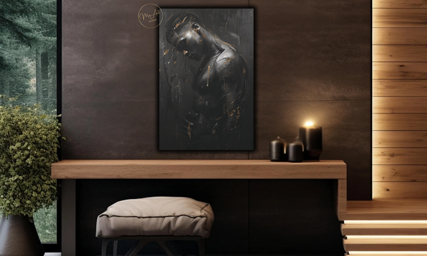 Sexy & Sensual Black Man - Canvas Wall Art