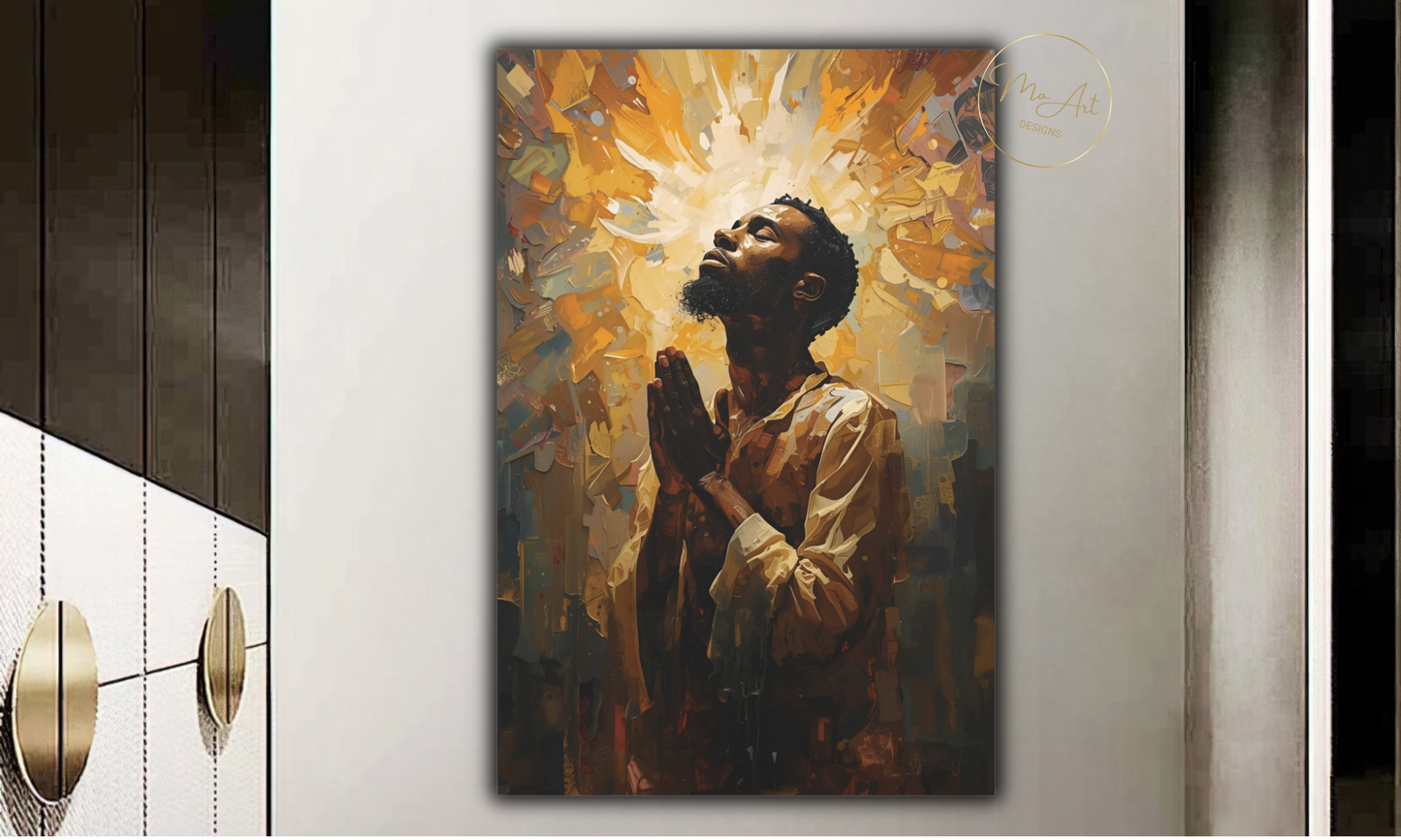 Divine Light of Prayer Canvas Wall Art