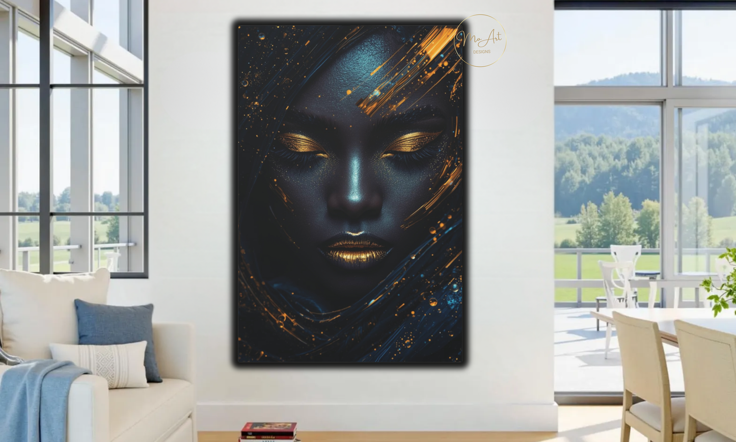 Black Woman Wall Art – Illustrious Black Woman / Canvas Print