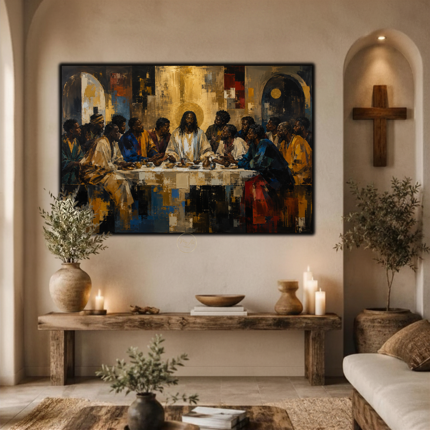 Black Jesus Wall Art - The Last Supper | Abstract Canvas Print