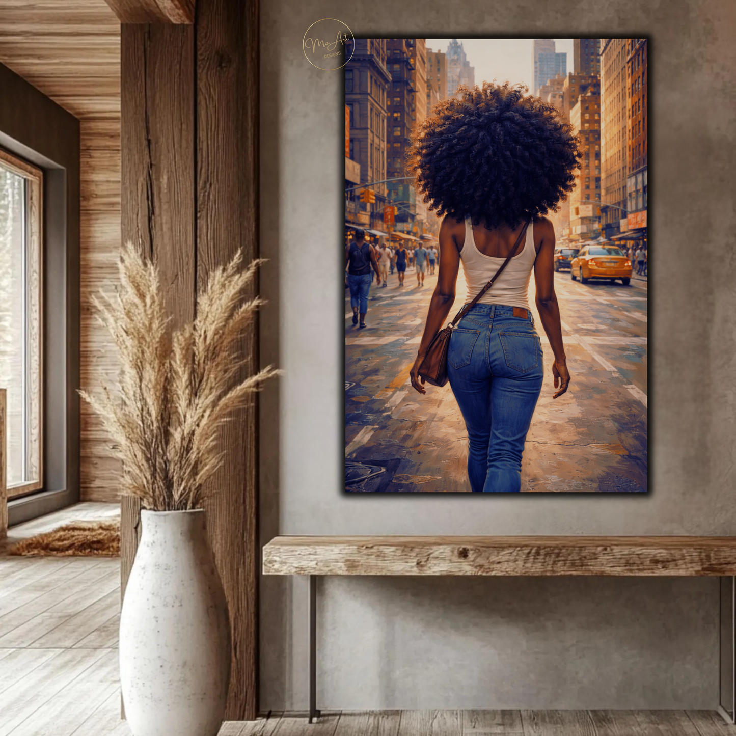 Black Woman Wall Art – Afrocentric Urban New York Street Canvas Print