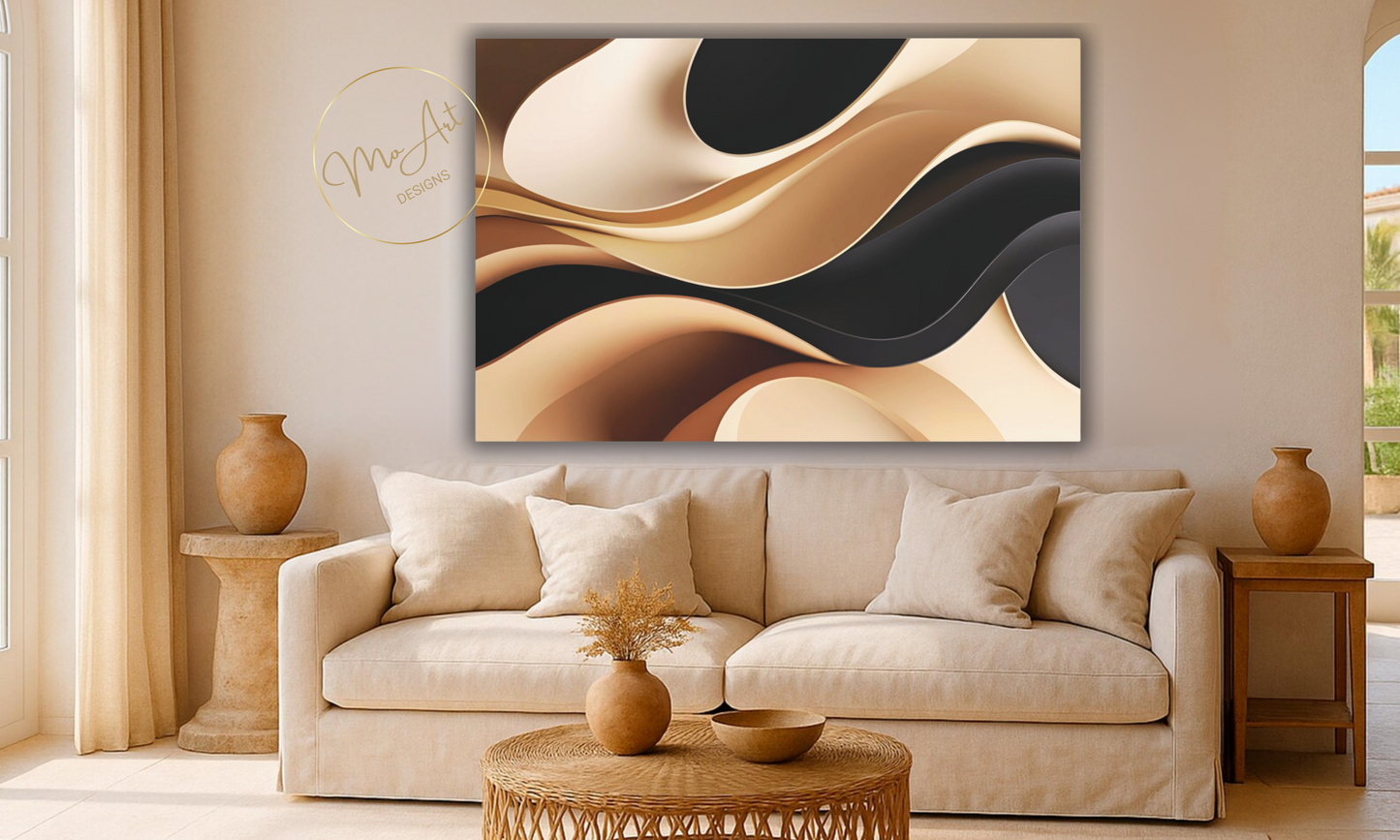 Neutral Abstract Canvas Wall Art