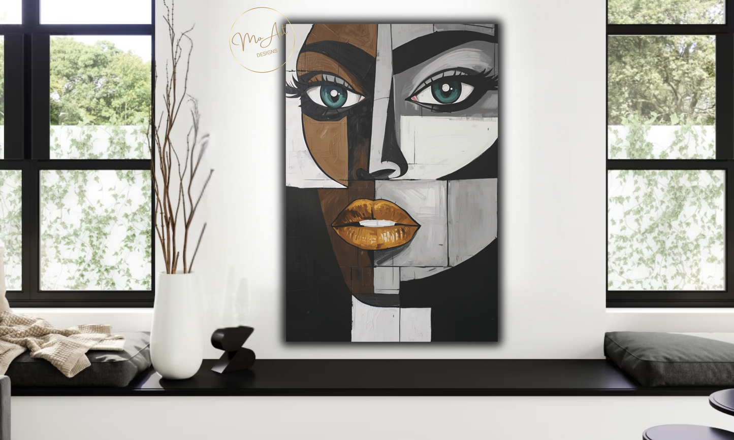 Fragmented Beauty – Abstract Canvas Wall Art